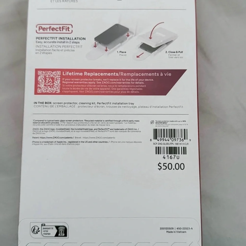 ZAGG InvisibleShield Glass Elite+ Screen Protector - Black